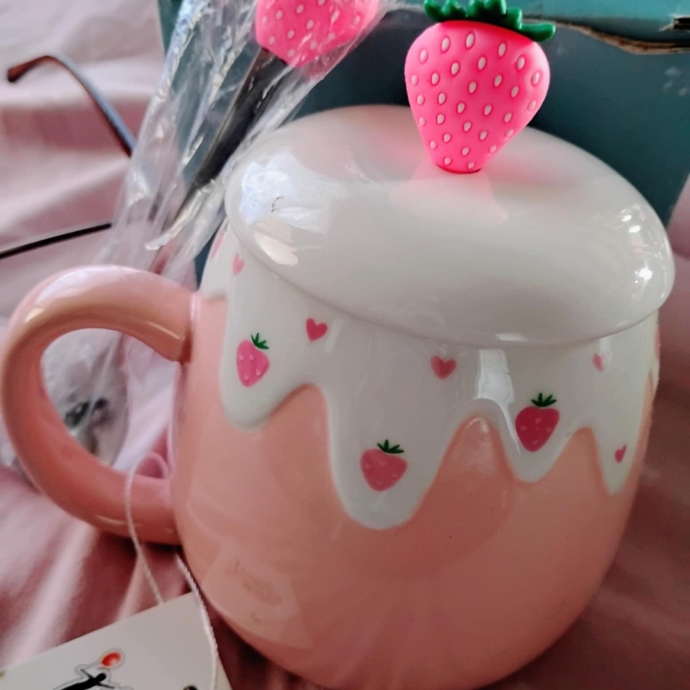 Strawberry Pink Ceramic Mug